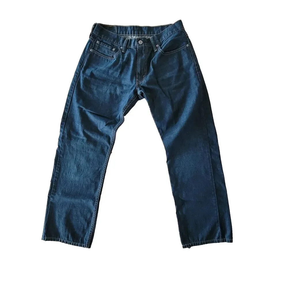 Levis 514 Mens Jeans 33 x 30 Blue Slim Straight Leg Medium Wash Preppy Western - Picture 4 of 11